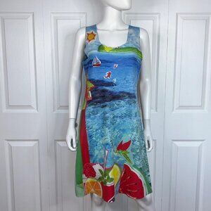 ANIMAPOP women's medium reversible colorful Sleeveless dress like new!!